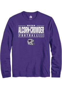 Malcolm Alcorn-Crowder  K-State Wildcats Purple Rally NIL Stacked Box Long Sleeve T Shirt