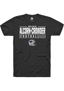 Malcolm Alcorn-Crowder  K-State Wildcats Black Rally NIL Stacked Box Short Sleeve T Shirt