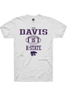 Trae Davis White K-State Wildcats NIL Sport Icon Short Sleeve T Shirt