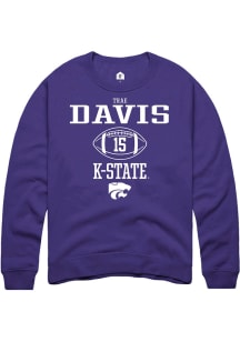 Trae Davis Rally Mens Purple K-State Wildcats NIL Sport Icon Crew Sweatshirt