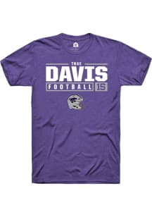 Trae Davis Purple K-State Wildcats NIL Stacked Box Short Sleeve T Shirt