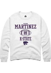 Zayden Martinez Rally Mens White K-State Wildcats NIL Sport Icon Crew Sweatshirt