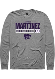 Zayden Martinez Rally Mens Graphite K-State Wildcats NIL Stacked Box Tee