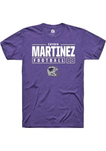 Zayden Martinez Purple K-State Wildcats NIL Stacked Box Short Sleeve T Shirt