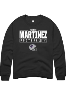 Zayden Martinez Rally Mens Black K-State Wildcats NIL Stacked Box Crew Sweatshirt