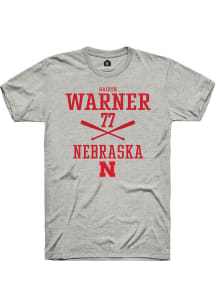 Haidyn Warner Ash Nebraska Cornhuskers NIL Sport Icon Short Sleeve T Shirt