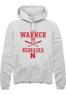 Haidyn Warner Rally Mens White Nebraska Cornhuskers NIL Sport Icon Hooded Sweatshirt
