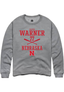 Haidyn Warner Rally Mens Graphite Nebraska Cornhuskers NIL Sport Icon Crew Sweatshirt