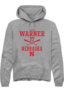 Haidyn Warner Rally Mens Graphite Nebraska Cornhuskers NIL Sport Icon Hooded Sweatshirt
