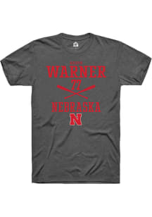 Haidyn Warner Dark Grey Nebraska Cornhuskers NIL Sport Icon Short Sleeve T Shirt