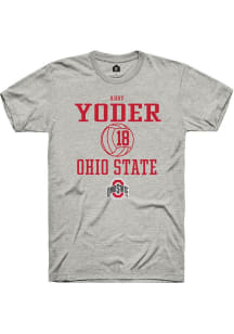 Abby Yoder  Ohio State Buckeyes Ash Rally NIL Sport Icon Short Sleeve T Shirt