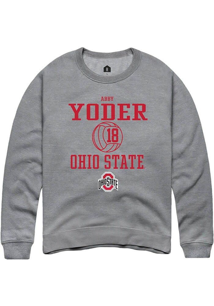 Abby Yoder  Rally Ohio State Buckeyes Mens Graphite NIL Sport Icon Long Sleeve Crew Sweatshirt