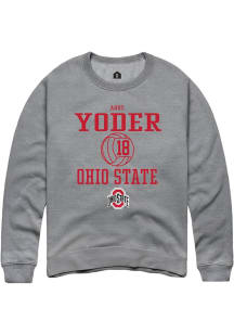 Abby Yoder  Rally Ohio State Buckeyes Mens Graphite NIL Sport Icon Long Sleeve Crew Sweatshirt