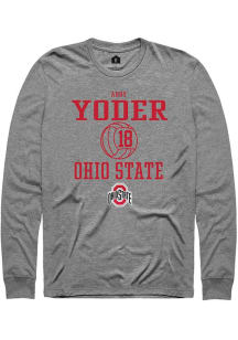 Abby Yoder  Ohio State Buckeyes Graphite Rally NIL Sport Icon Long Sleeve T Shirt