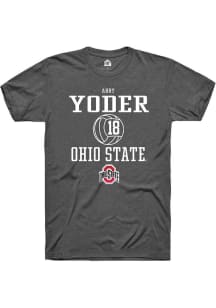 Abby Yoder  Ohio State Buckeyes Dark Grey Rally NIL Sport Icon Short Sleeve T Shirt