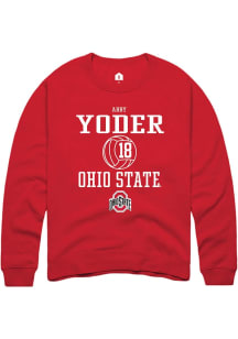 Abby Yoder  Rally Ohio State Buckeyes Mens Red NIL Sport Icon Long Sleeve Crew Sweatshirt