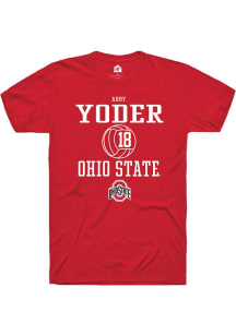 Abby Yoder  Ohio State Buckeyes Red Rally NIL Sport Icon Short Sleeve T Shirt