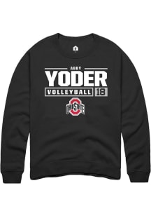 Abby Yoder  Rally Ohio State Buckeyes Mens Black NIL Stacked Box Long Sleeve Crew Sweatshirt