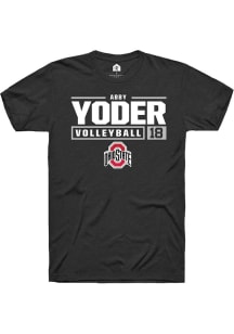 Abby Yoder  Ohio State Buckeyes Black Rally NIL Stacked Box Short Sleeve T Shirt