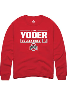 Abby Yoder  Rally Ohio State Buckeyes Mens Red NIL Stacked Box Long Sleeve Crew Sweatshirt