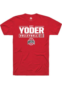 Abby Yoder  Ohio State Buckeyes Red Rally NIL Stacked Box Short Sleeve T Shirt