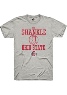 Ava Shankle  Ohio State Buckeyes Ash Rally NIL Sport Icon Short Sleeve T Shirt