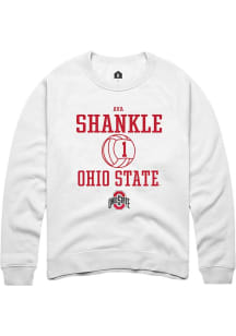 Ava Shankle Rally Mens White Ohio State Buckeyes NIL Sport Icon Crew Sweatshirt