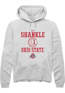 Ava Shankle Rally Mens White Ohio State Buckeyes NIL Sport Icon Hooded Sweatshirt