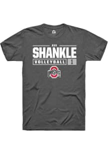 Ava Shankle  Ohio State Buckeyes Dark Grey Rally NIL Stacked Box Short Sleeve T Shirt