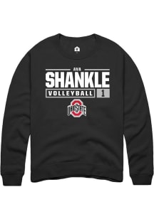 Ava Shankle Rally Mens Black Ohio State Buckeyes NIL Stacked Box Crew Sweatshirt