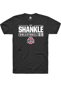 Ava Shankle  Ohio State Buckeyes Black Rally NIL Stacked Box Short Sleeve T Shirt