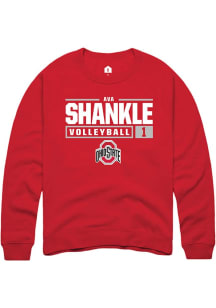 Ava Shankle Rally Mens Red Ohio State Buckeyes NIL Stacked Box Crew Sweatshirt