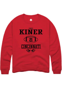 Corey Kiner  Rally Cincinnati Bearcats Mens Red NIL Sport Icon Long Sleeve Crew Sweatshirt