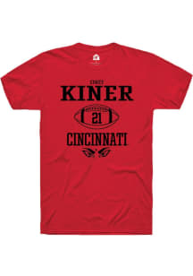 Corey Kiner  Cincinnati Bearcats Red Rally NIL Sport Icon Short Sleeve T Shirt