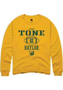 Cayden Tone  Rally Baylor Bears Mens Gold NIL Sport Icon Long Sleeve Crew Sweatshirt