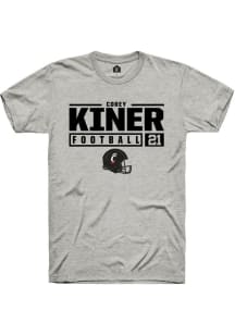 Corey Kiner  Cincinnati Bearcats Ash Rally NIL Stacked Box Short Sleeve T Shirt