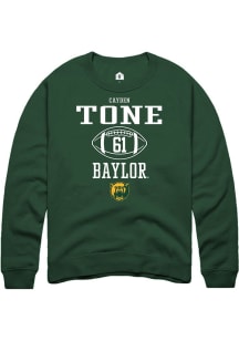 Cayden Tone  Rally Baylor Bears Mens Green NIL Sport Icon Long Sleeve Crew Sweatshirt