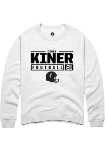 Corey Kiner  Rally Cincinnati Bearcats Mens White NIL Stacked Box Long Sleeve Crew Sweatshirt