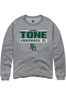 Cayden Tone  Rally Baylor Bears Mens Graphite NIL Stacked Box Long Sleeve Crew Sweatshirt