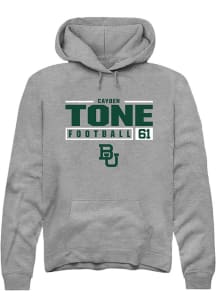 Cayden Tone  Rally Baylor Bears Mens Graphite NIL Stacked Box Long Sleeve Hoodie