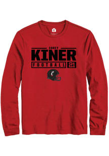 Corey Kiner  Cincinnati Bearcats Red Rally NIL Stacked Box Long Sleeve T Shirt