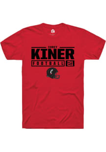 Corey Kiner  Cincinnati Bearcats Red Rally NIL Stacked Box Short Sleeve T Shirt