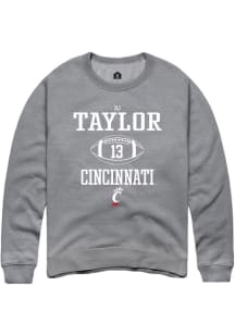 D.J. Taylor  Rally Cincinnati Bearcats Mens Graphite NIL Sport Icon Long Sleeve Crew Sweatshirt