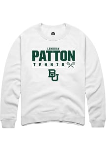 Lindsay Patton  Rally Baylor Bears Mens White NIL Stacked Box Long Sleeve Crew Sweatshirt