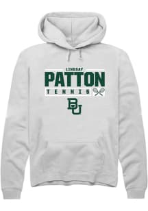 Lindsay Patton  Rally Baylor Bears Mens White NIL Stacked Box Long Sleeve Hoodie