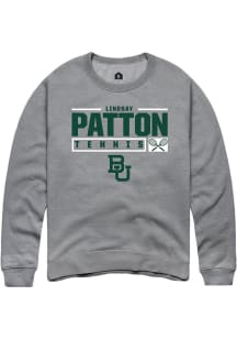 Lindsay Patton  Rally Baylor Bears Mens Graphite NIL Stacked Box Long Sleeve Crew Sweatshirt