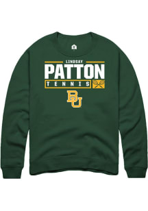 Lindsay Patton  Rally Baylor Bears Mens Green NIL Stacked Box Long Sleeve Crew Sweatshirt