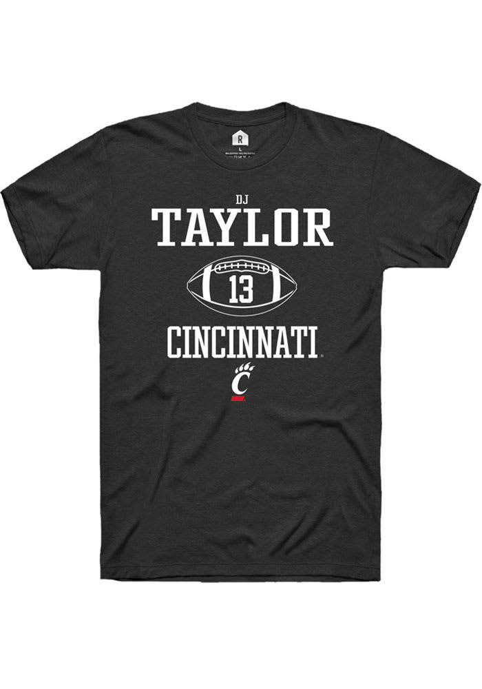 D.J. Taylor Cincinnati Bearcats Black Rally NIL Sport Icon Short Sleeve T Shirt