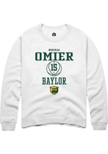 Norchad Omier  Rally Baylor Bears Mens White NIL Sport Icon Long Sleeve Crew Sweatshirt