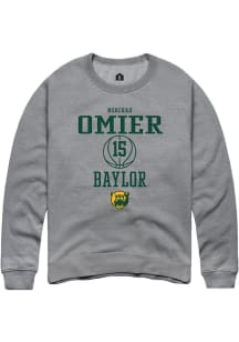 Norchad Omier  Rally Baylor Bears Mens Graphite NIL Sport Icon Long Sleeve Crew Sweatshirt